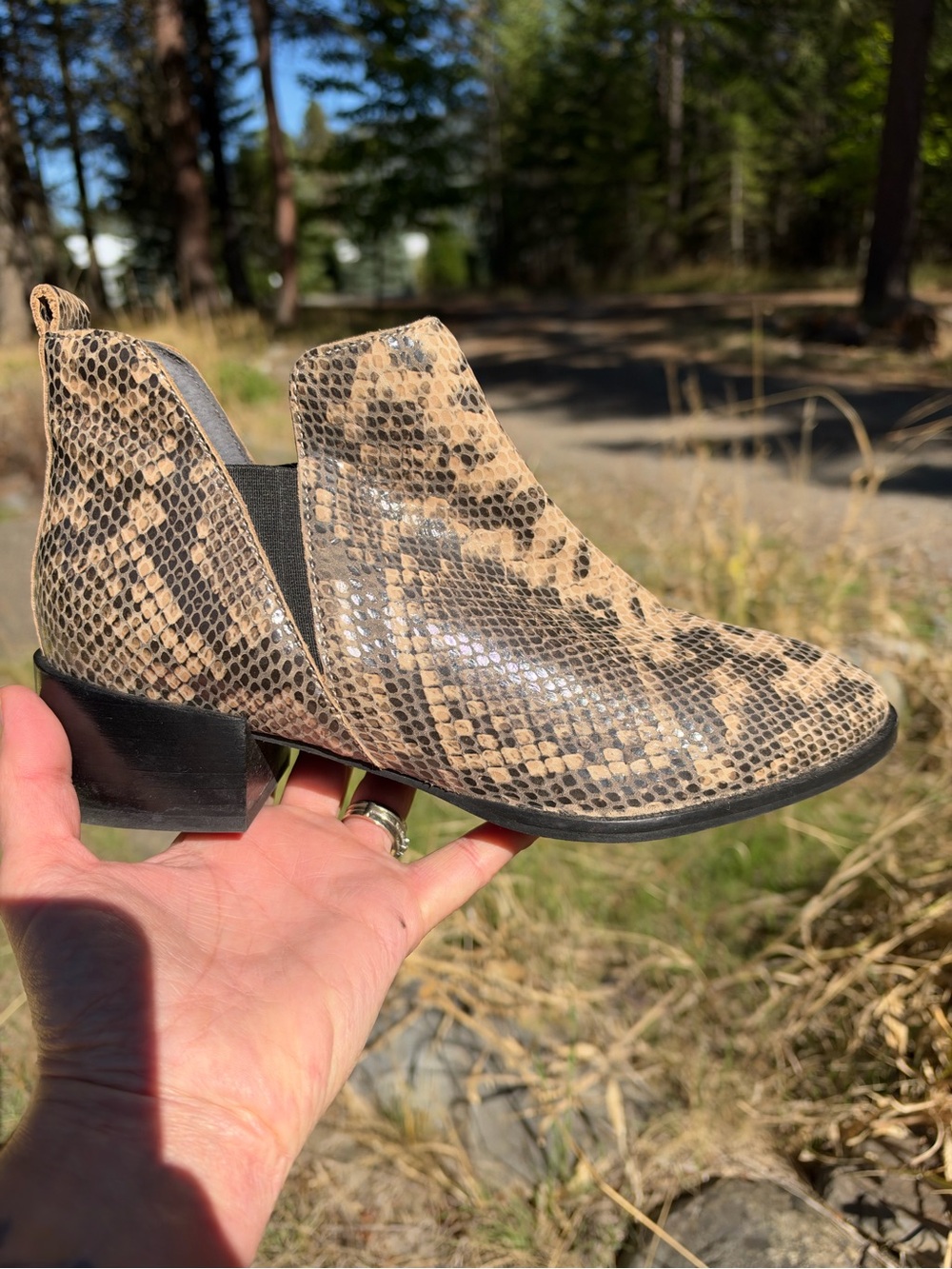 Seychelles Snake skin ankle boots.